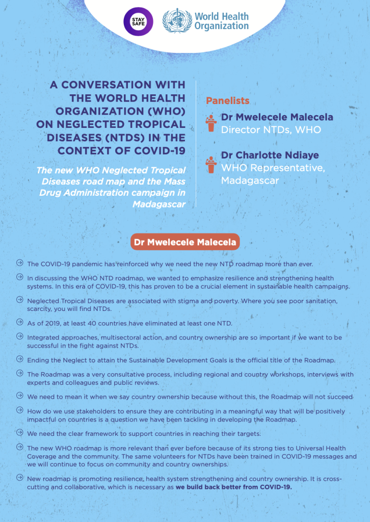 A Conversation with WHO on Neglected Tropical Diseases in the context of COVID-19