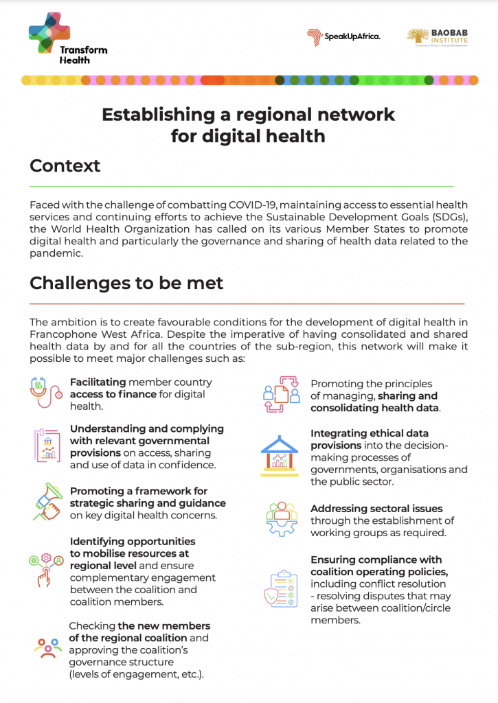 Regional network for digital health fact sheet